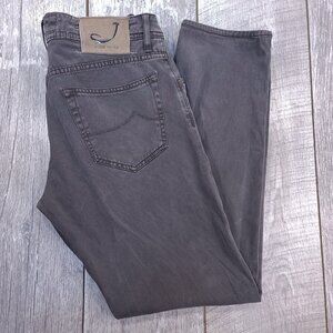 Jacob Cohen Mens Type 622 Comfort Pants Size 35x31 Gray Tailored Slim Straight